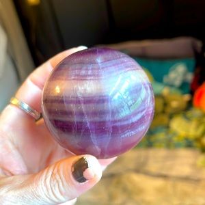 Purple fluorite sphere